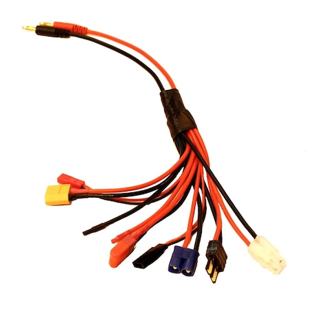 Racers Edge 300 mm Wire Charge Adapter with 8 Function to Male 4 mm bullets RCE1624